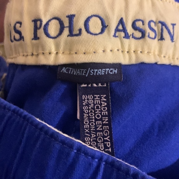 U.S. POLO ASSN Men's stretch jogging shorts blue/yellow XS Extra Small - Picture 8 of 8